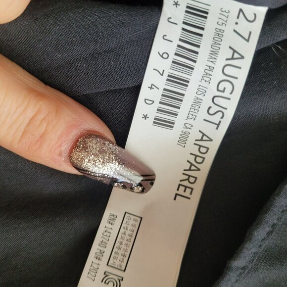 English Factory Polka Dot Ruffle Sleeve Tiered Black & White Dress Sz M - Picture 6 of 6